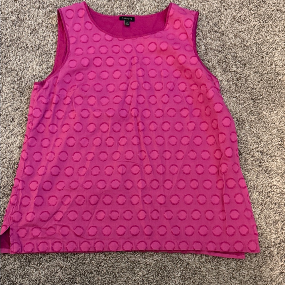 Talbots Fuchsia Textured Tank Top
